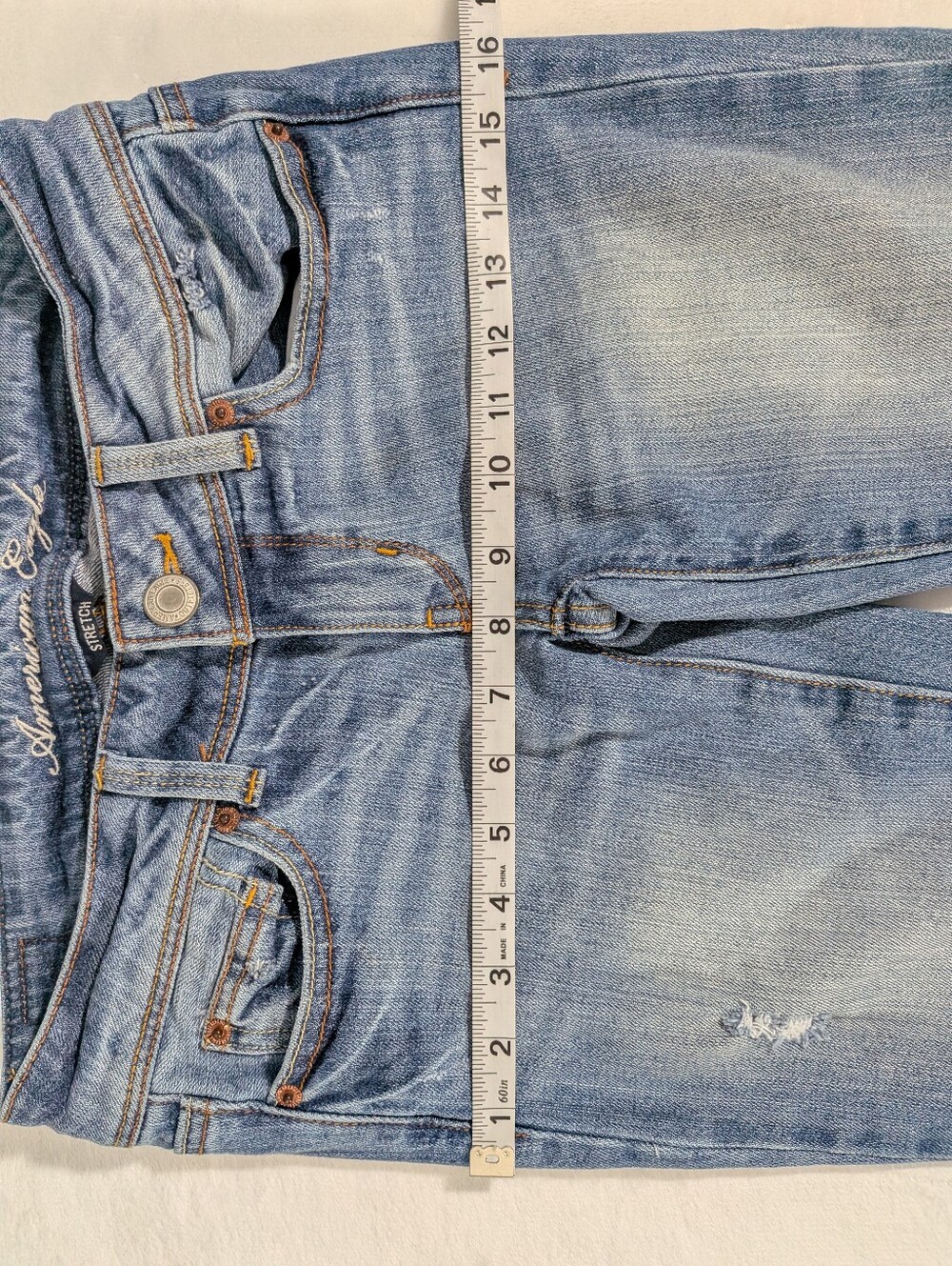 ❤️ 2009 American Eagle Low Rise Slim Boot Stretch Jeans Size 2 Short - Picture 9 of 13
